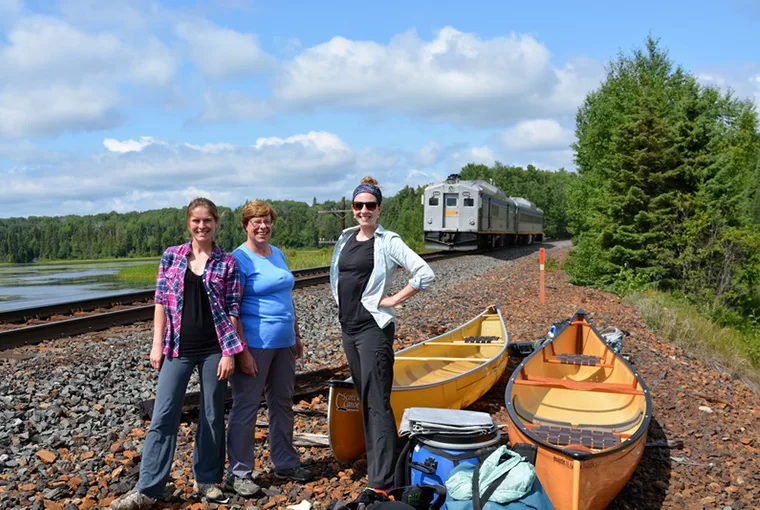 A family paddling adventure by train