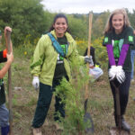 People planting trees